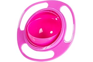 LAMBO 360 Rotating Bowl, Children Baby Kids Bowl 360 Degree Rotation Spill Resistant Gyro Magic Bowl with Lid, 360 Degree Rotate Spill-Proof Bowl Without Mess Toy for Toddler Baby Kids Children