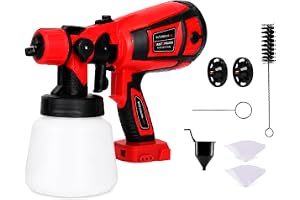 Färgspruta Med Dewalt18V-Anslutning, 18V/20V Sladdlösa Hvlp-Färgsprutor | Automatisk Elektrisk Spruta För Husmålning Och Betsning Av Staket, Möbler Och Väggar (Batteri Ingår Ej)
