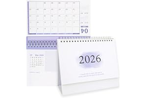 YUUCHORINGEE Kalendarz stołowy 2025, kalendarz poziomy 2025/2026, stojący kalendarz 2025/2026, A5, planer miesięczny, kalendarz roczny dla nauczycieli, uczniów, biura, przegląd tygodnia, planer stołowy na biurko