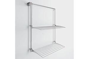 foxydry Wall Plus, Stendibiancheria da parete, Stendino da muro verticale, stendino a scomparsa richiudibile da interno e esterno (Standard, 150)