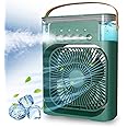 Portable Air Conditioners,700ml Mini Evaporative Cooler,USB Personal Conditioner with 7 LED Light，AC Cooling Fan for car Home Office Room (Green)