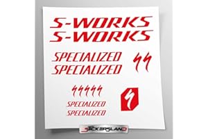 Sticker Kit Compatible with MTB Mountain Bike Frame and Helmet | Decals Sticker Decal Bike Logos | Stickersland® – Swork (Glossy Red)