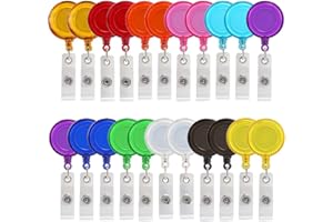 BOELLRUNO 22pz Porta badge Retrattile Badge Yo Yo 11colore per ID Portabiglietti e Chiavi (A)