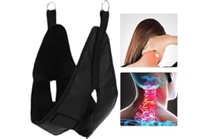 BRRNOO Dispositivo di trazione al Collo, Cinghia di trazione cervicale in PU allargata con Gancio e Fissaggio ad Anello per impiegati, Studenti, Atleti, Lavoratori a turni(#1)