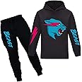 Mr Beast Boys Hoodies YouTube Gamer Clothes Set Lightning Cat Hoodie and Trousers 2pcs/Sets Tracksuits For Girls