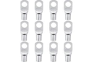 TuToy 12 Piezas Terminales De Cable De Cobre Terminal De Conector De Cable 2 Awg 35Mm² Agujero 10Mm Terminales De Cobre Estañado Conne