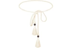 GEEHUA Cintura in Vita Annodata Intrecciata per Donna, Cintura in Tessuto Sottile, Cintura Boho con Catena in Corda e Cintura in Nappa Sottile per Donne e Ragazze, Abiti, Gonne