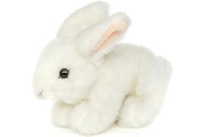 Uni-Toys - Królik, leżący (biały) - 18 cm (długość) - pluszowy królik - pluszowa zabawka, przytulanka