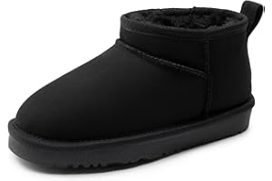 DREAM PAIRS Stivali da Neve per Bambini, Caldi Classiche Pelose Invernali Alla Caviglia, Foderati in Pelliccia Sintetica Stivaletti da Bambina