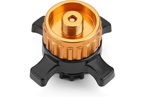 Onlyfire Adaptateur de Cartouche de Gaz, Adaptateur Bouteille pour Cartouches de Gaz Easy-Click/CV Passage de la Fermeture à Baïonnette au Raccord Fileté 7/16", Doré, 1 Pièce
