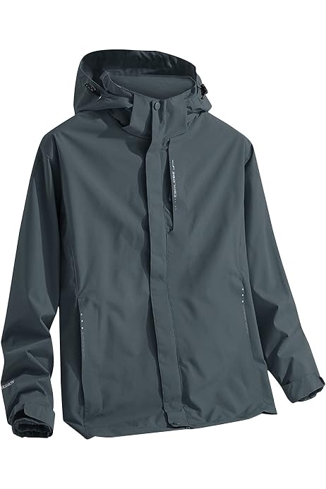 Veste De Pluie Homme Imperméable Et Respirante - Coupe-vent Légère Avec Capuche - Pliable Pour Randonnée, Vélo, Quotidien - Taille 3XL