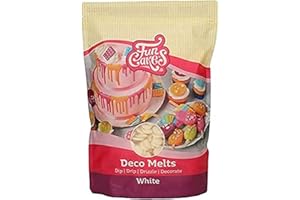 FunCakes Deco Melts White - Dip, Drip, Drizzle and Decorate! Melt in The Microwave and Pour in Every Shape. Make Candy, Drip Cakes, Lollipops and Decorate Cakes, Cookies and Cupcakes! AZO Free. 1 kg.