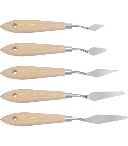 Set Di 14 Raschietti In Acrilico Per Pittura - Accessori Per Tecnica Swipe E Pouring, Forme Seghettate - 6