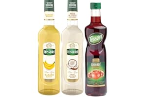 THE SIROP SHOP Assortiment des îles : sirop de banane, de noix de coco et de grenade