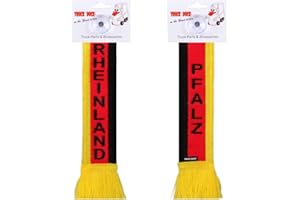 TRUCK DUCK® LKW Auto Minischal Rheinland Pfalz Deutschland Trucker Mini Schal Wimpel Flagge Fahne Banner Saugnapf Spiegel Deko