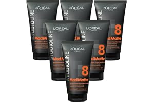 6 stycken L'OREAL STUDIO LINE MATT & MESSY Fiberpasta för hår, matt utseende, naturligt utseende, 150 ml