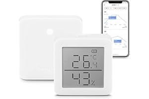 SwitchBot Termometro igrometro interno e hub mini, igrometro digitale Bluetooth termoigrometro con app, punto di rugiada/VPD/sensore di umidità assoluto, monitor per temperatura interna e umidità