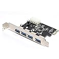 Meshiv PCI Express Card 4 Port USB 3.0 with 5V 4-Pin Power Connector up to 5 Gbps Speed