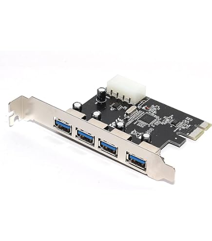 NSinc - PCI Express Card 4 Port USB 3.0 with 5V 4 Pin Power