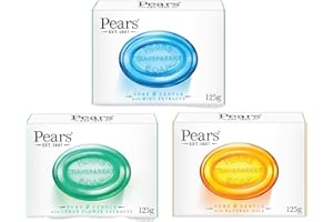 BIZZICO FitZen 3x Pears Soap Bar 125g Natural Oils, Lemon Flower Extracts & Mint Extracts