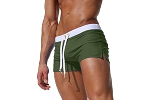 PINTUTU Maillot de Bain pour Homme Trunks Boxer Shorts Pantalon Court de Sport Plage Loisir Cordon de Serrage Ajustable Shorts de Bain Homme