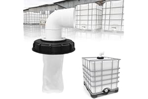 mizikuu 90° Filtre À Couvercle IBC, Accessoires De Réservoir IBC 163 mm Lavable Couvercle De Filtre en Nylon avec Couvercle De Baril d'argile De Filtre Net pour réservoir d'eau de Pluie IBC DN 150