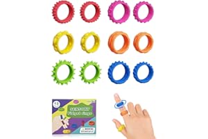 Willingood 12 Stück Silikon Fidget Toys, Anti-Stress Ring für Kinder und Erwachsene, Sensorik Spielzeug, Massageringe für Finger Akupressurring, Fidget Ring für Anxiety, ADHD, Autismus