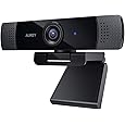 AUKEY Webcam 1080p Full HD con Microfono Stereo, per Video Chat e Registrazione, Compatibile con Windows, Mac e Android