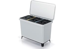 Sistema clasificador de reciclaje 3x10L color blanco KEDEN