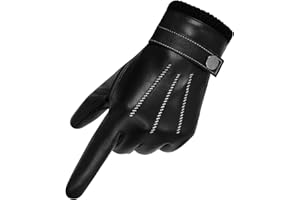 GSG SINCE 1998 GSG Mens Genuine Leather Gloves Warm Wool/Faux Fur Lined Sheepskin Gloves Touchscreen M13620
