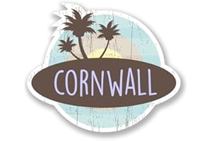 DESTINATIONVINYL 2 x 15cm/150mm Cornwall Cornish Vinyl Sticker Decal Laptop Travel Luggage Car Bike Sign Fun #6767