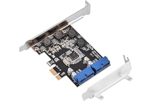 TONYSA PCI-E PCI-Express USB 3.0 Erweiterungskarte zu internem 2-Port 19 Pin Header Schneller 5 Gbit/s PCI-Express USB 3.0 Kartenadapter mit niedrigem Profil für winXP/7/8/8.1/10