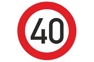 KAUFDEINSCHILD Geburtstagschild 40 Verkehrszeichen Verkehrsschild Straßenschild Geburtstagsschild Schild Geburtstag PVC 40 cm