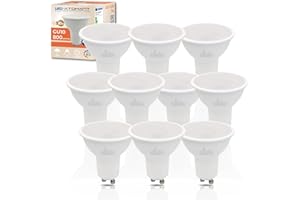 LED ATOMANT Pack 10x Bombilla LED GU10 8W, Color Blanco Frio (6500K), 800 Lumenes, Equivalente a 80W tradicional