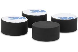 Dynavox silikonelastomer dämpare EDZ-20 set om 4, universell absorber för HiFi-enheter, högtalare, förstärkare, subwoofer, server, PC och skivspelare, antivibrations-fötter, 3M självhäftande yta