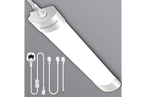 BERIXDEEP CCT Tunable LED Batten Light 1.3ft, Waterproof Plug in Strip Lights with Adjustable Colour for Cupboard, Kitchen Cabinet, Closet, Wardrobe, 18W