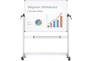 VIZ-PRO Flyttbar magnetisk dubbelsidig whiteboard, aluminiumram 1 200 x 900 mm