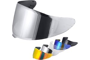 VCOROS Motorcycle Helmet Visor Replacement for Shoei Z8 NXR2 RF1400 CWR-F2,Motorcycle Wind Shield Helmet Lens,Motorbike Helmet Accessories (Chrome Silver)