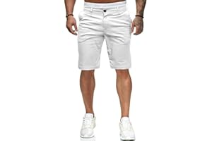 Uusollecy Short Homme Bermuda Chino Coupe Ajustée Droite Poche Short d'Été Style Harlem