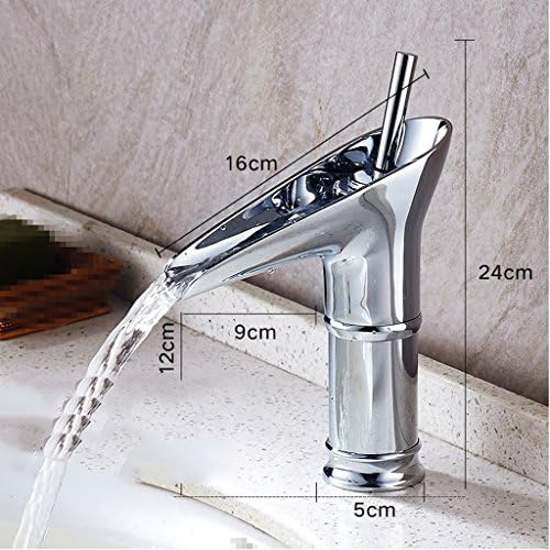 GQSS Hotel Restaurant Faucet, Waterfall Single Hole Pure Copper Faucet, Waterfall European Style Basin Hot And Cold Faucet ( Color : Retro 03 )