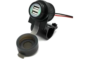 Cliff Top Heavy Duty Waterproof Motorcycle USB 5V 4 Amp Magnetic Switch Dual USB Charging Port for 7/8-1" Handlebar ATV UTV Smart Phone GPS Tablet Camera - Prevent Battery Drain