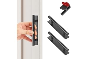 KIKISML 2 Pezzi Maniglie Autoadesive per Mobili, Alluminio Adesivo Tirare la Maniglia per Cassetto Guardaroba Scorrevole Porta Cucina Mobiletto-147mm Nero