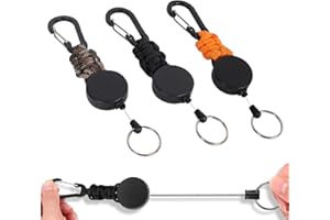 Wiainty 3 Pezzi Porta Badge Retrattile, Portachiavi Allungabile Badge Holder, Porta Badge Portachiavi Retrattile Filo Acciaio,Retractable Portachiavi con Cavo Acciaio da 60cm per Ufficio, Affari