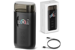 Enya Smart Automatic - Sintonizador de guitarra ST1 con pantalla LCD a todo color, metrónomo y manivela de cuerda, para guitarras eléctricas, guitarras acústicas, ukelele, banjo, mandolina, negro