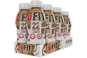 UFIT High 22g Protein Shake, No Added Sugar, Low Fat – Iced Latte Flavour Ready To Drink (Pack of 8 x 310ml)