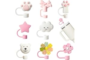 AOTWAN 8 Stück Zubehör für Stanley Cup, Staubdichte Silikonmaterial Strohhalme Abdeckung 10mm, Sicher und Geruchlos Strohhalme Abdeckung