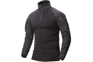 Onsoyours Homme Chemises Combat Militaire Airsoft BDU Shirt Tenue Camouflage Uniforme Slim Fit Tactique Séchage Rapide avec Poches Coudières Manches Longues Chemise Multicam