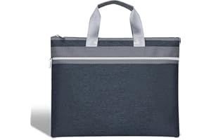 COSYSPARKS A4 Bureau Document Sac avec handle, portable sacoche porte documents a4 MEN a4 document sac Waterproof Oxford Hommes Porte-Documents pour Office meetings Travel (Gris)
