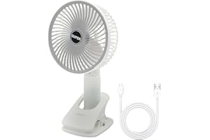 EXTFANS Mini USB Ventilator, 4 in 1 Ventilator mit Clip, 3 Geschwindigkeiten Tischventilator, 360° Drehung,Wiederaufladbare Tragbarer Handventilator, Leise Klemmventilatoren für Zuhause Büro Outdoor