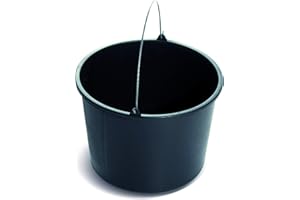 BENBOW 5-liter bucket with graduated scale and metal handle, plastic bucket for water, cement and sand, black